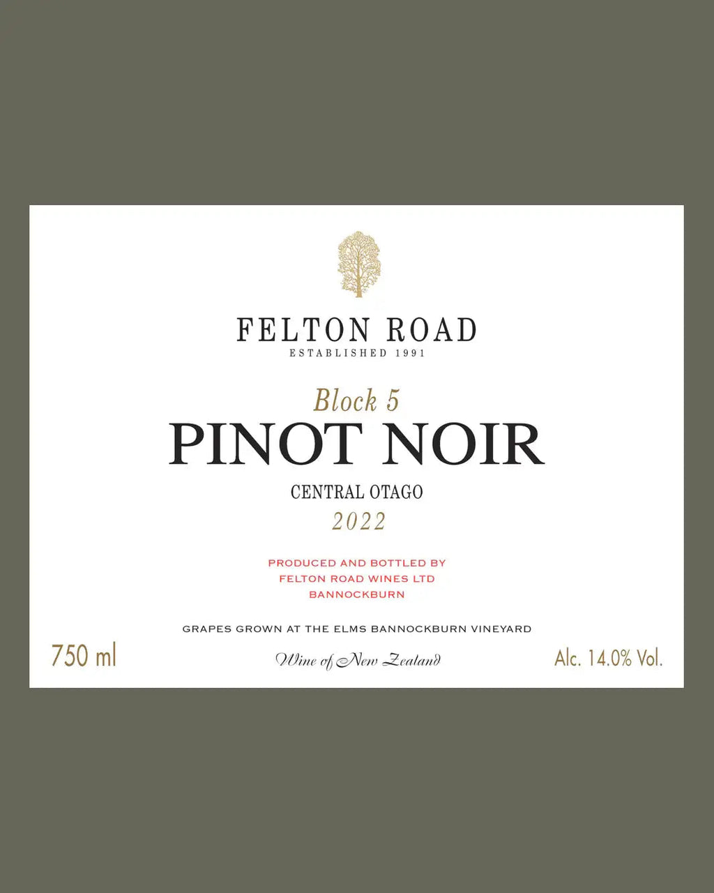 2022 Felton Road Block 5 Pinot Noir 3L Jeroboams Wooden Box