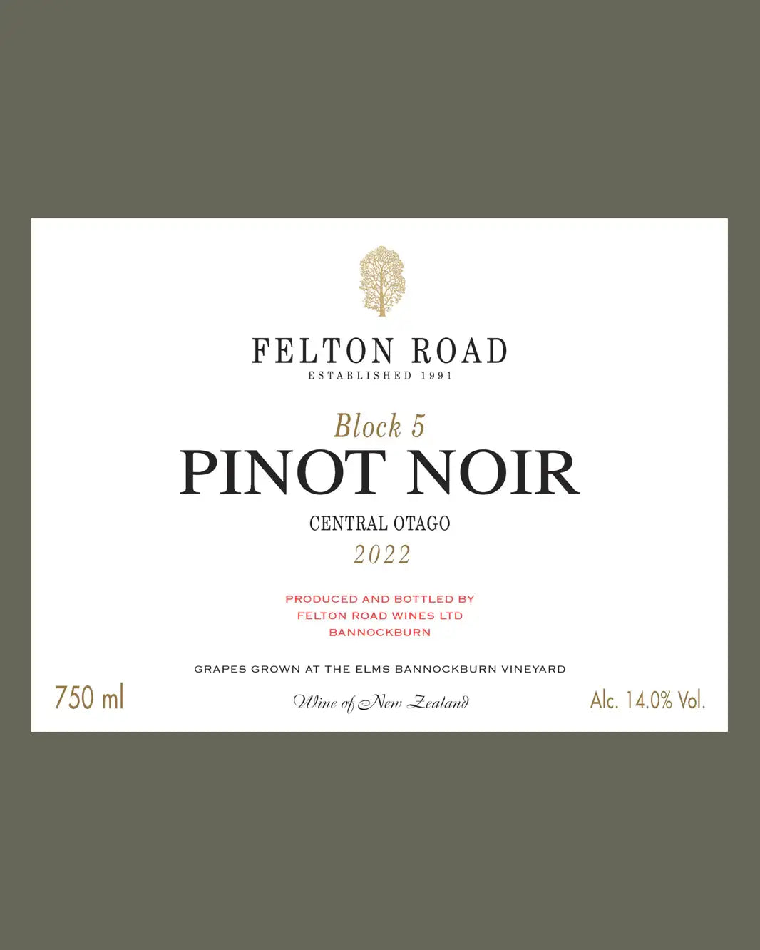 2022 Felton Road Block 5 Pinot Noir 3L Jeroboams Wooden Box