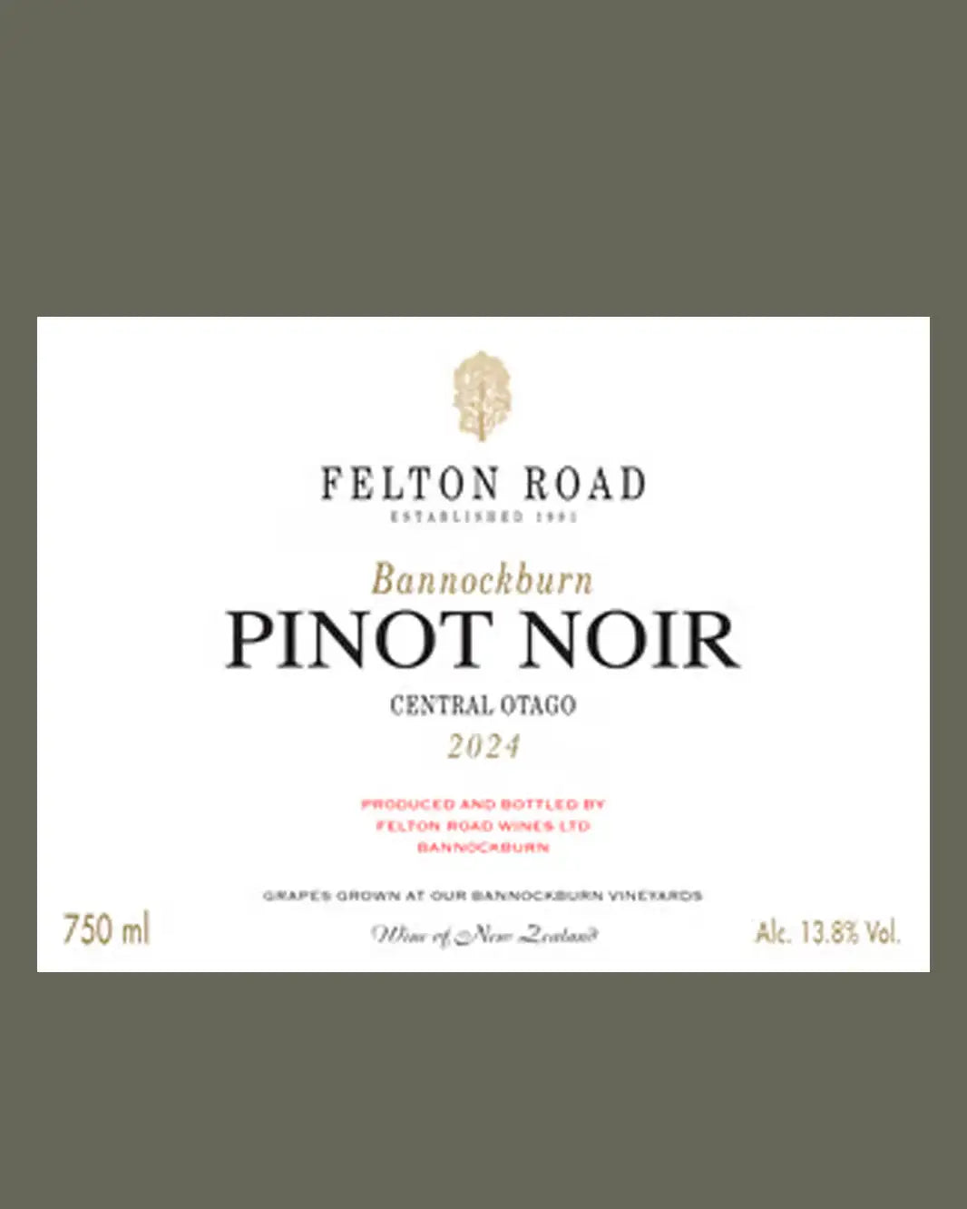 2024 Felton Road Bannockburn Pinot Noir 750ml