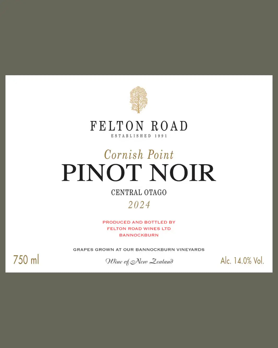 2024 Felton Road Cornish Point Pinot Noir 750ml