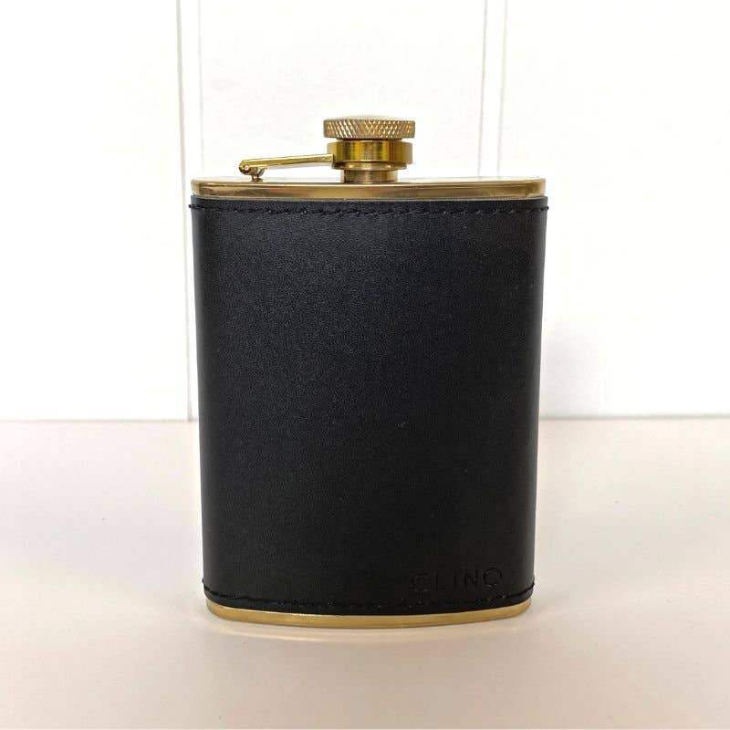 Brass and Leather Hip Flask - Craft Republic Liquor